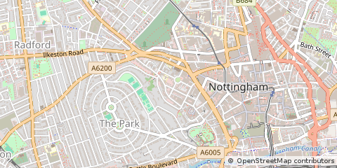 Map of Nottingham, Nottinghamshire