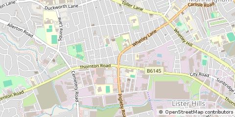 Map of Bradford, Tyne & Wear