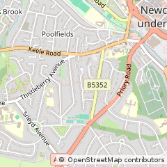 Map of Newcastle Under Lyme, Staffordshire