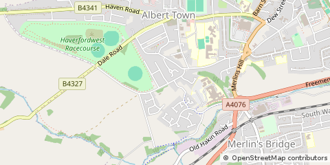 Map of Haverfordwest, Pembrokeshire