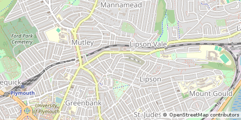 Map of Plymouth, Devon
