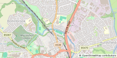 Map of Macclesfield, Cheshire