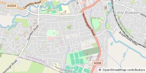 Map of Market Harborough, Leicestershire