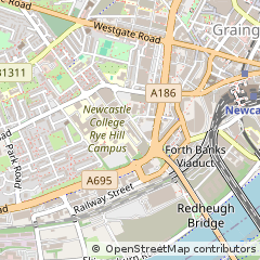 Map of Newcastle Upon Tyne, Tyne and Wear