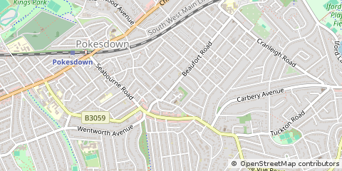 Map of Bournemouth, Dorset