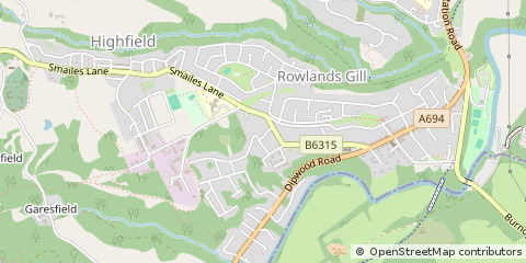 Map of Rowlands Gill
