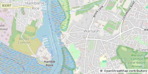 Map of Warsash, Hampshire
