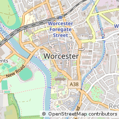 Map of Worcester, Worcestershire