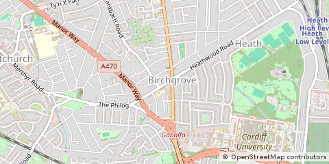 Map of Cardiff, South Wales