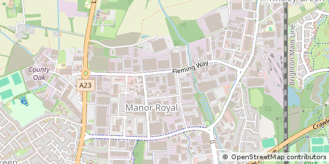 Map of Crawley, West Sussex