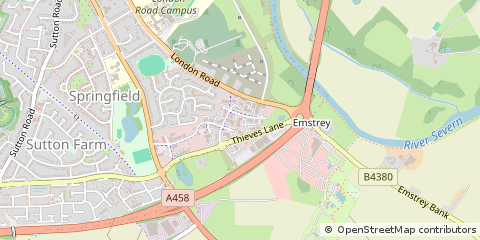 Map of Shrewsbury, Shropshire