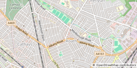 Map of Cardiff, South Glamorgan
