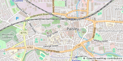 Map of Paisley, Renfrewshire