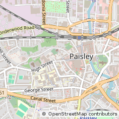 Map of Paisley, Renfrewshire