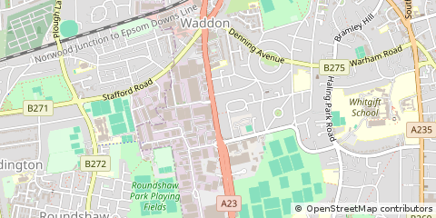 Map of Croydon, Surrey