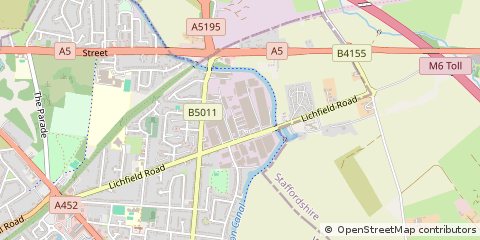Map of Walsall, Staffordshire