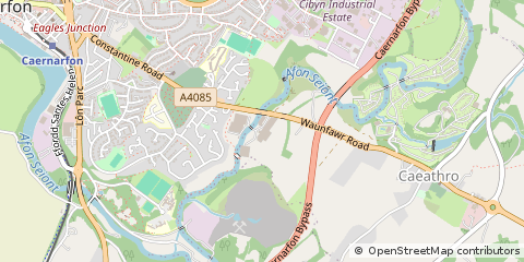 Map of Caernarfon, Gwynedd