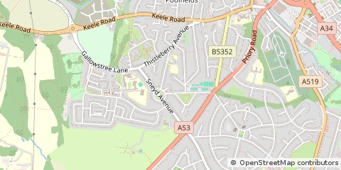Map of Newcastle, Staffordshire