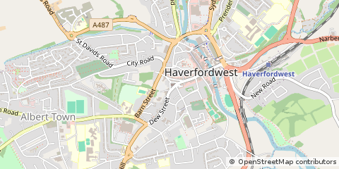 Map of Haverfordwest, Pembrokeshire