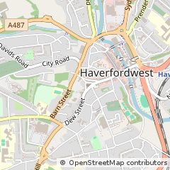 Map of Haverfordwest, Pembrokeshire