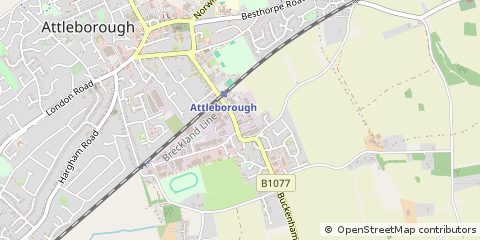 Map of Attleborough, Norfolk