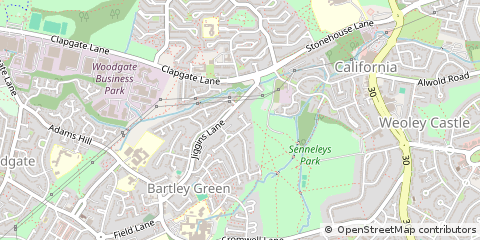 Map of Birmingham, West Midlands