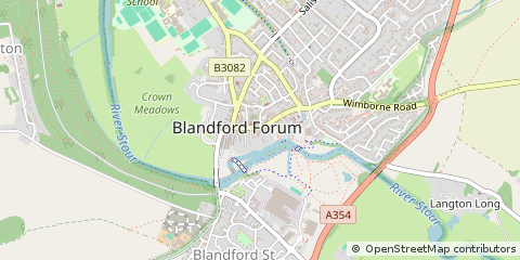 Map of Blandford Forum, Dorset