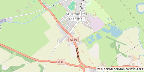 Map of Wimborne, Dorset