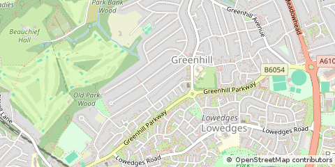 Map of Sheffield, South Yorkshire