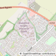 Map of Blandford Heights Industrial EST, Blandford Dorset