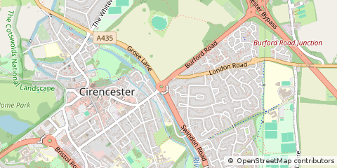 Map of Cirencester, Gloucestershire