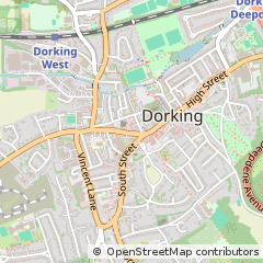 Map of Dorking, Surrey