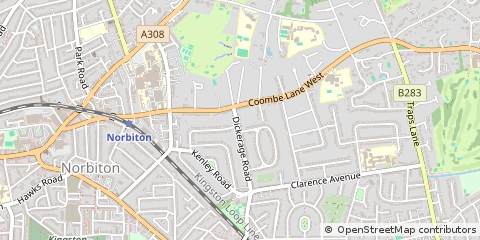 Map of Kingston Upon Thames, Surrey