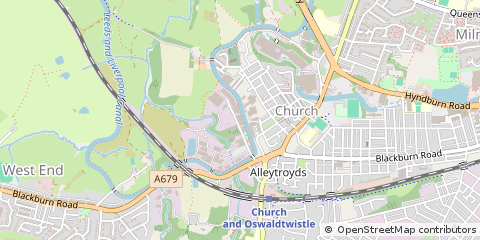 Map of Accrington, Lancashire