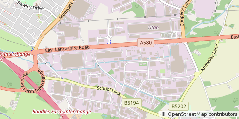 Map of Prescot, Merseyside