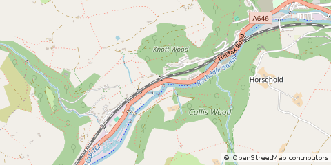 Map of Hebden Bridge, West Yorks
