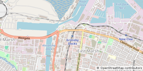 Map of Grimsby, North East Lincs