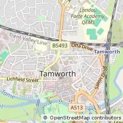 Map of Tamworth, Staffordshire