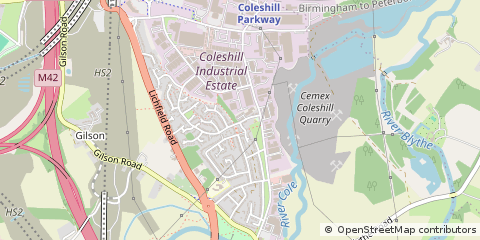 Map of Coleshill, Warwickshire