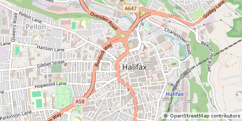 Map of Halifax, West Yorkshire