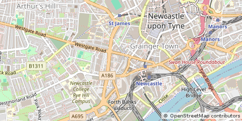 Map of Newcastle Upon Tyne