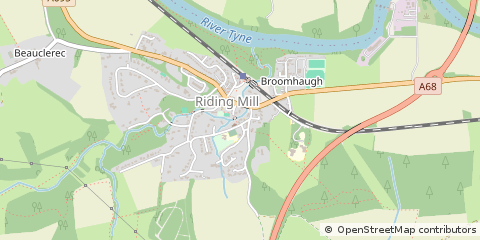 Map of Riding Mill, Northumberland