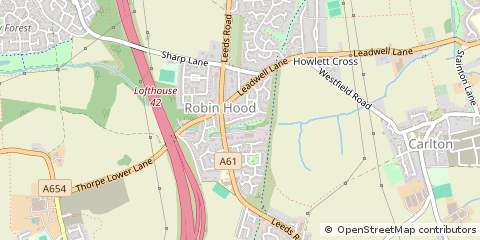 Map of Wakefield, West Yorkshire