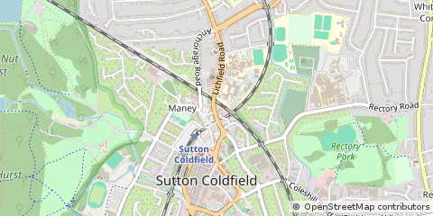 Map of Sutton Coldfield, West Midlands
