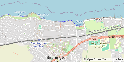 Map of Birchington, Kent