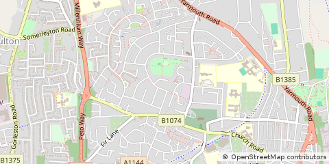 Map of Lowestoft, Suffolk
