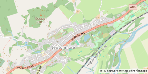 Map of Newtonmore, Inverness-shire
