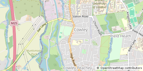 Map of Uxbridge, Middlesex
