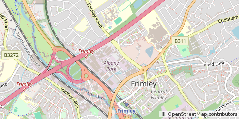Map of Camberley, Surrey