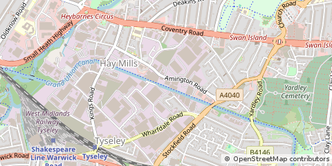 Map of Birmingham, West Midlands